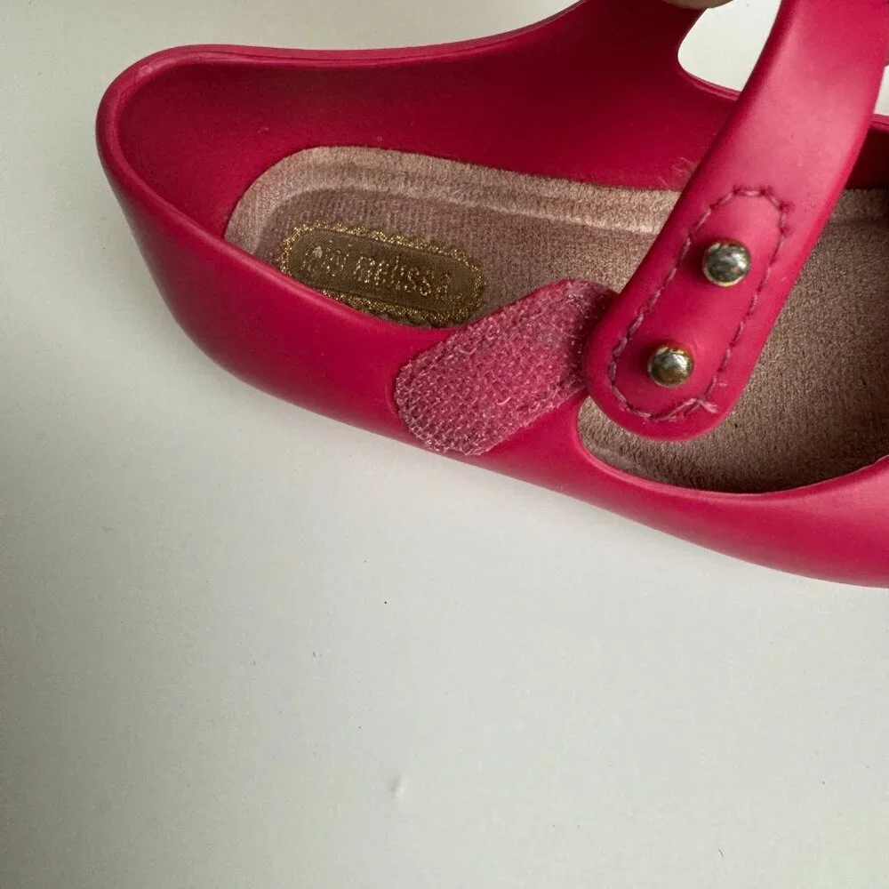 Mini Melissa Pink Fuchsia Mary Jane Bows Size 7
